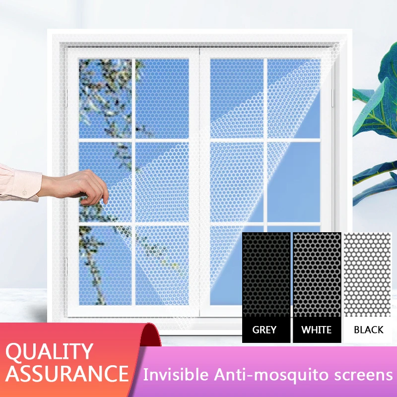 Window Net Household Self-Adhesive Anti-Mosquito Screen Window Invisible Window Screen DIY Encryption Window Screen Free Velcro