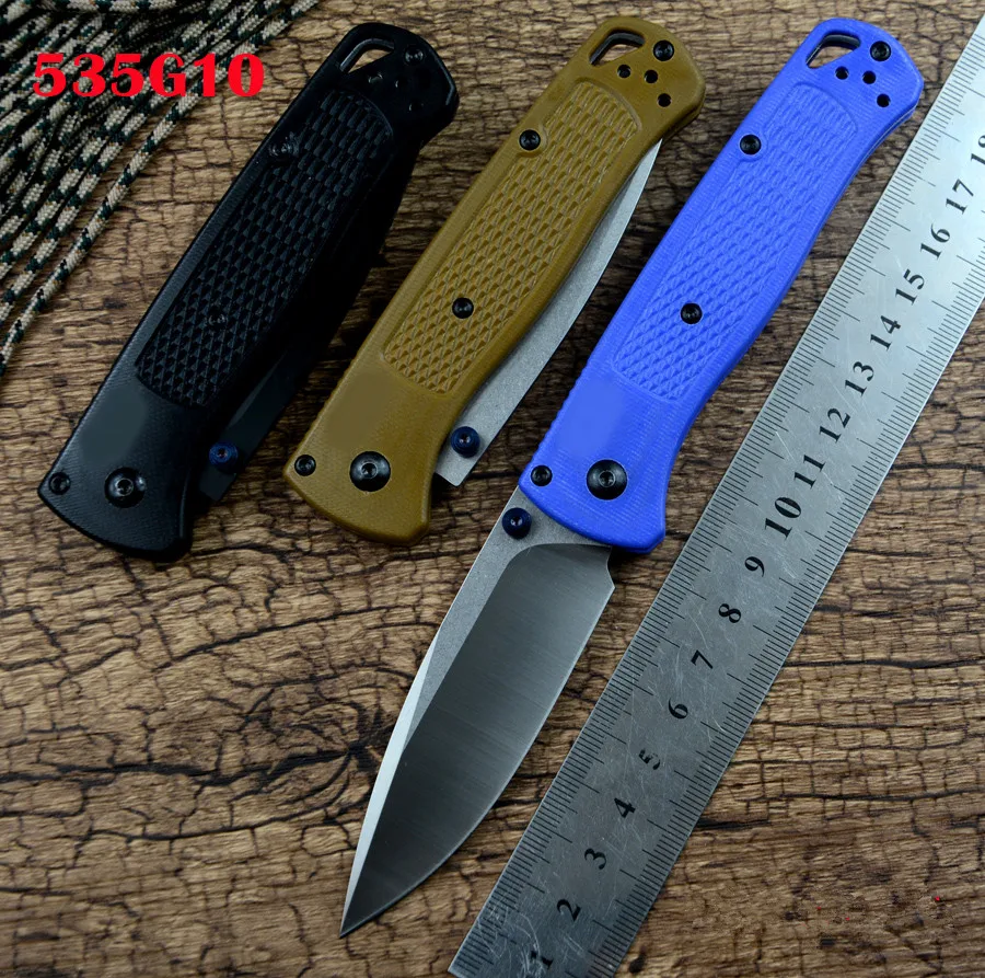 

Y-START 535 Pocket Folding Survival Knife 440C blade G10 Handle Brass Washer for Outdoor Camping Hunting