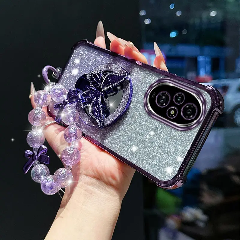 Elegant Butterfly Bracket and Lanyard Phone Case