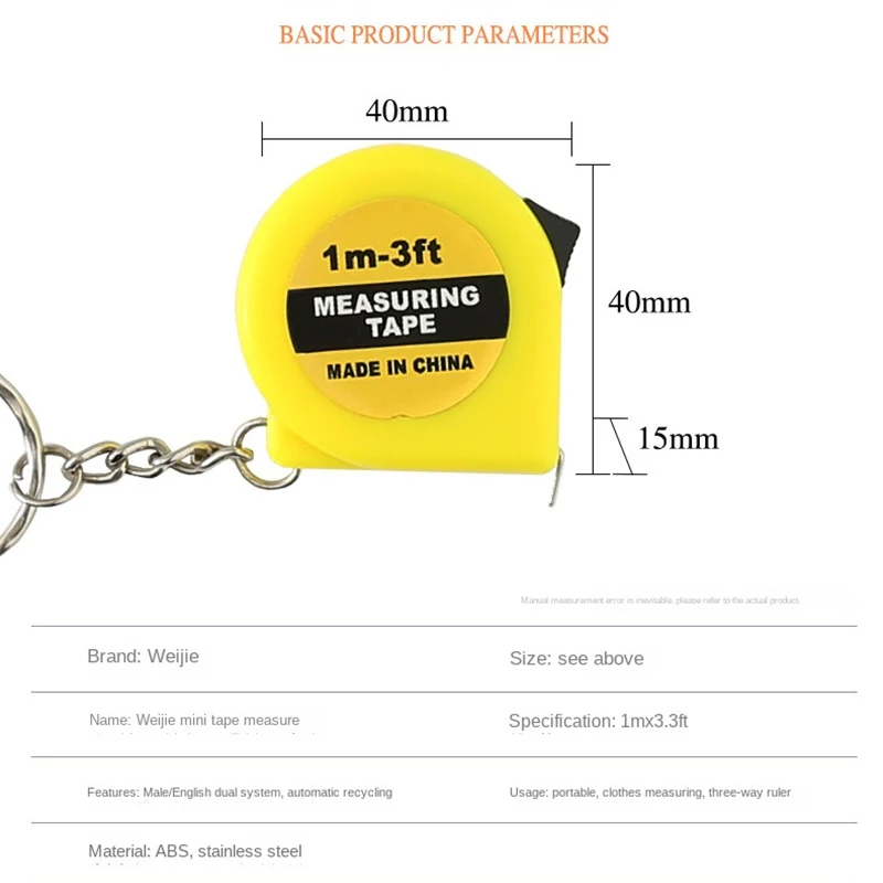 Tape Measure Measuring Tape Measuring Ruler Mini 1M Tape Measure Metric Steel Measuring Ruler Distance Measuring Tool Meter Ruler Steel Tape Length Metal Tools