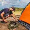 Camping Tent Stakes Bag Large Capacity Canvas Bag Wear-resistant Tool Bag For Large Capacity Cylindrical 11.8 In Peg Bag 5