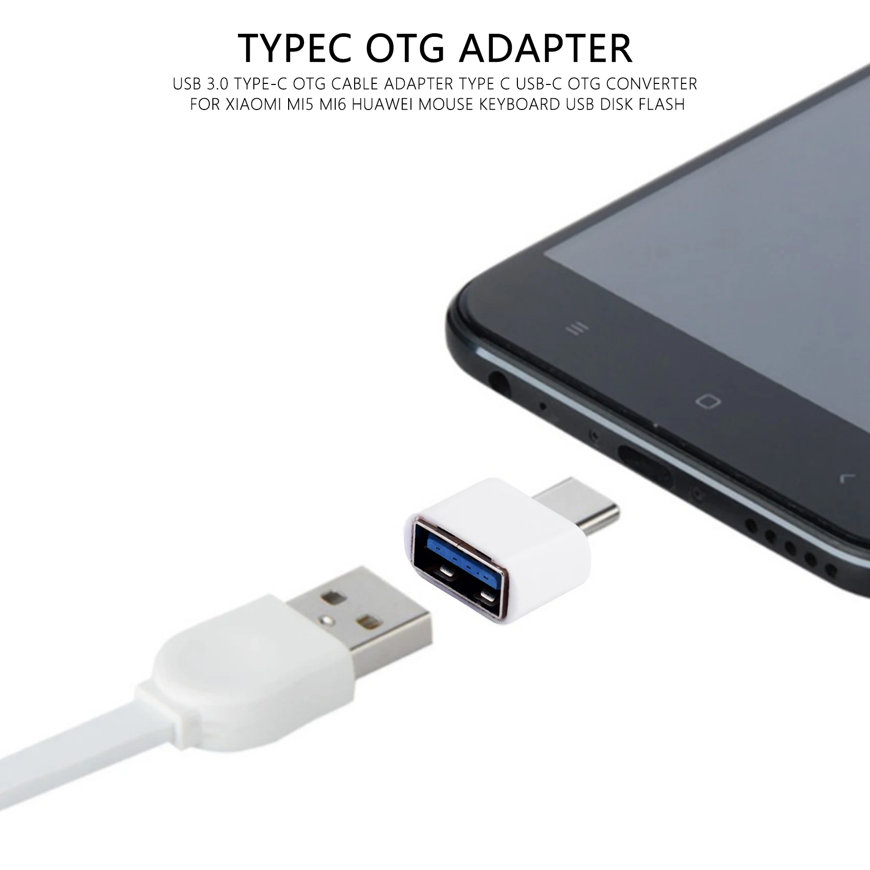 USB 3.0 C타입 Otg 케이블 어댑터, USB C타입 Otg 변환기, Mi5 Mi6 마우스 키보드용, USB 디스크 플래시