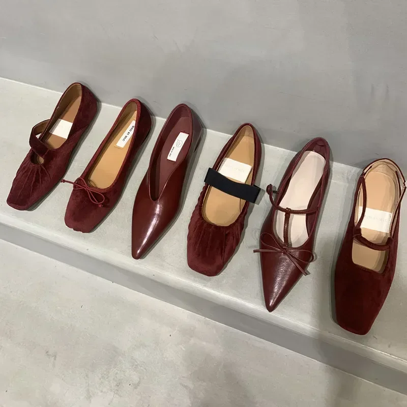 

New Spring Brand Women Flats Fashion Slip On Shallow Round Toe Ladies Casual Ballet Shoes Female Classic Loafers Red Moccasins