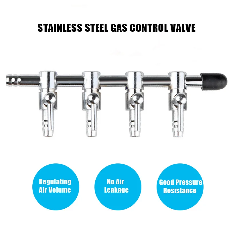 1 2 3 4 5 Way Aquarium Air Splitter Valve Fish Tank Air Pump Flow Splitter Distributor Pump Valve Tap Lever Control Switch Valve 4