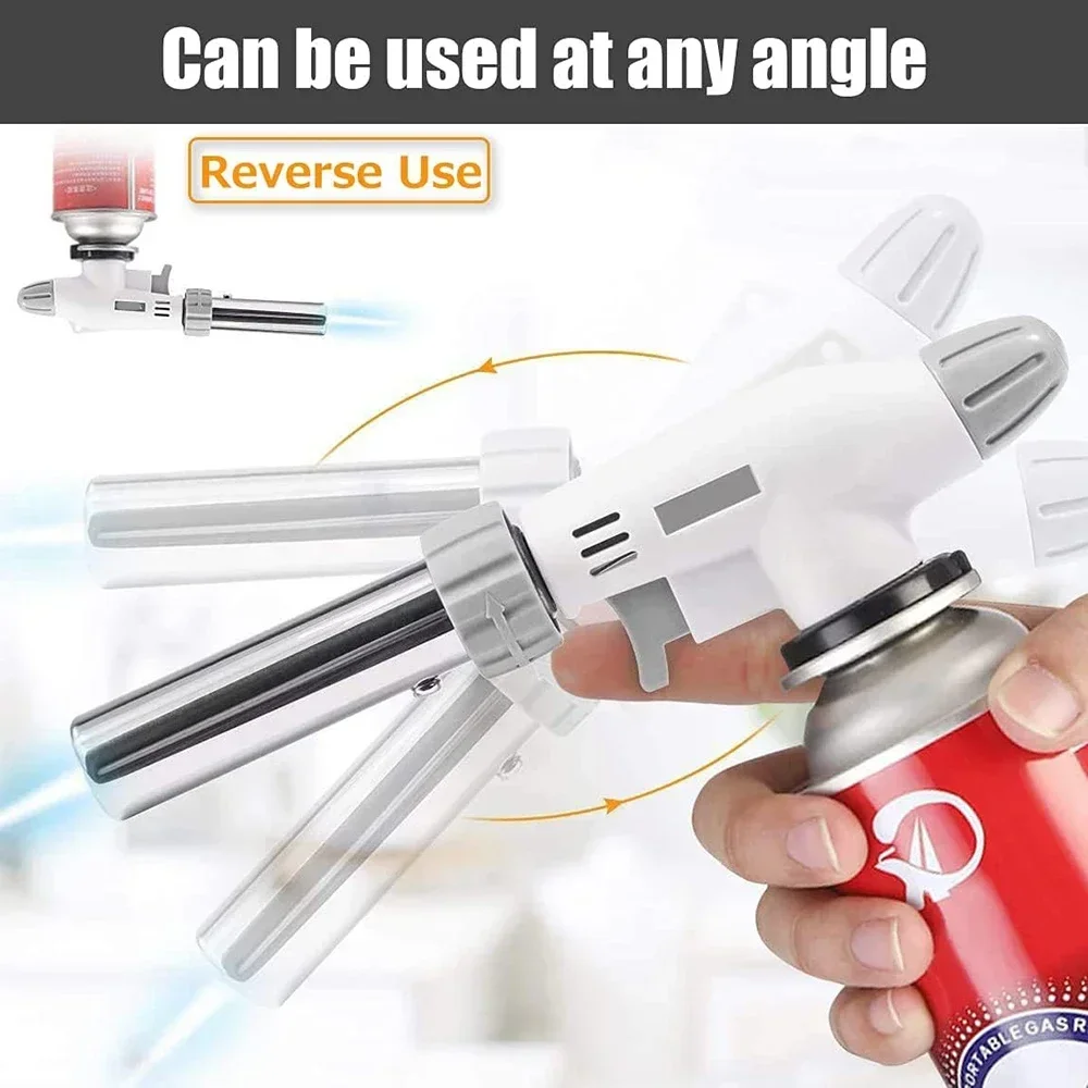 Portable Metal Flame Gun Butane Burner High Temperature Welding Gas Torch Lighter Camping BBQ Heating Ignition Butane Gas Burner welding gas torch