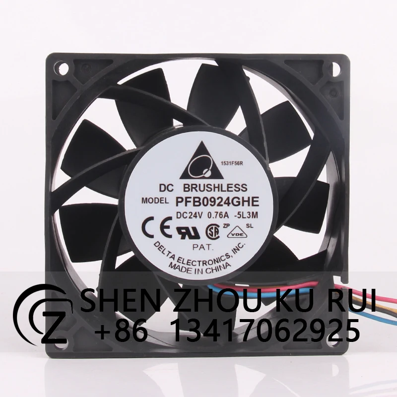 PFB0924GHE чехол Вентилятор Для Delta PFB0924GHE-5L3M 90x90x38 мм 0.76A 24 в 9 см инверторный охлаждающий вентилятор с высоким потоком воздуха