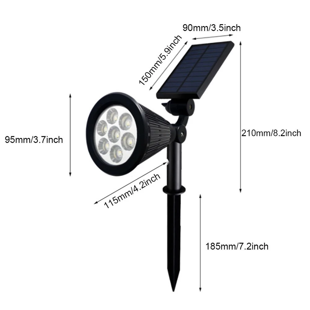 Outdoor Waterproof Solar Spotlights Warm White Tree-shooting Landscape Lights Garden Rain-proof Lawn Led Ground Plug-in Lamps