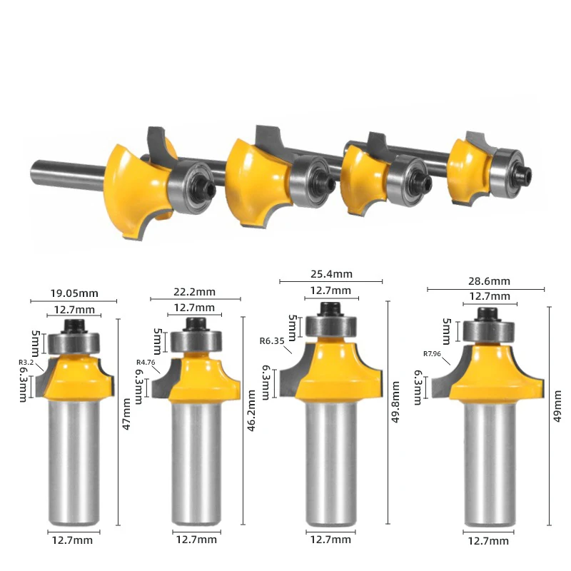 

Фреза по дереву, 12 мм, хвостовик 1/2 дюйма, 1 комплект