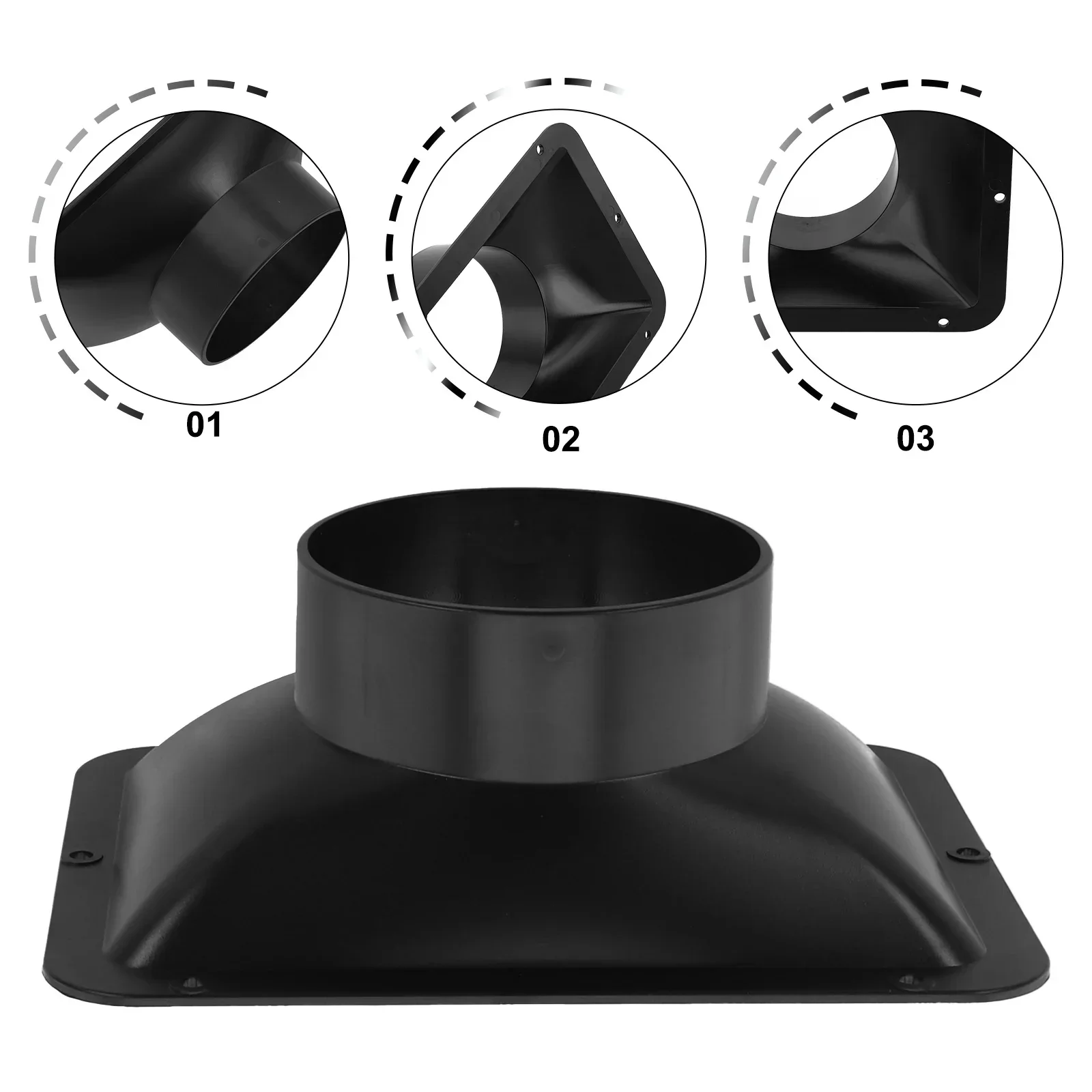 Flange Connector ABS Wall Flange Connector 100mm 150mm Ventilation Pipe Air Ducting Connection Accessory
