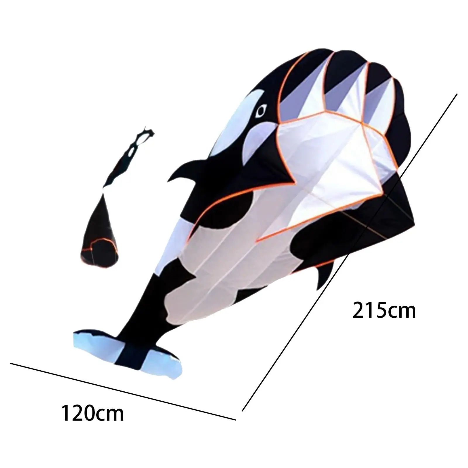 3D Kite Large Whale Dolphin Giant Soar Fly Whale Kites Outdoor Sports Toy for Beach Outdoor Activities Sports Children