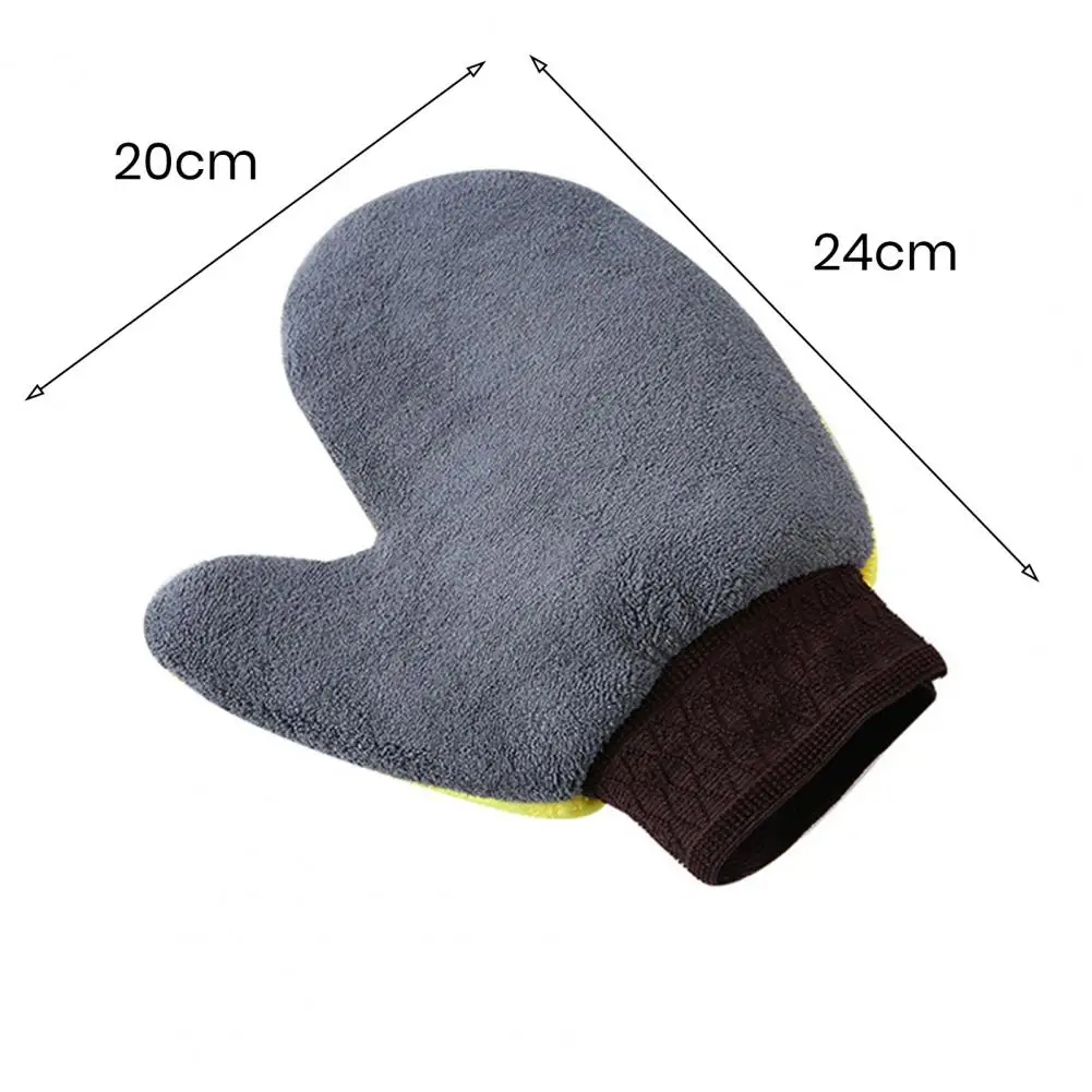 1Pc Car Wash Mitt with Thumb Coral Fleece Double-sided Absorbent Auto Cleaning Glove Detailing Beauty Washing Gloves car cleaning gloves microfiber car mitt microfiber cleaning gloves microfiber washing gloves microfiber gloves
