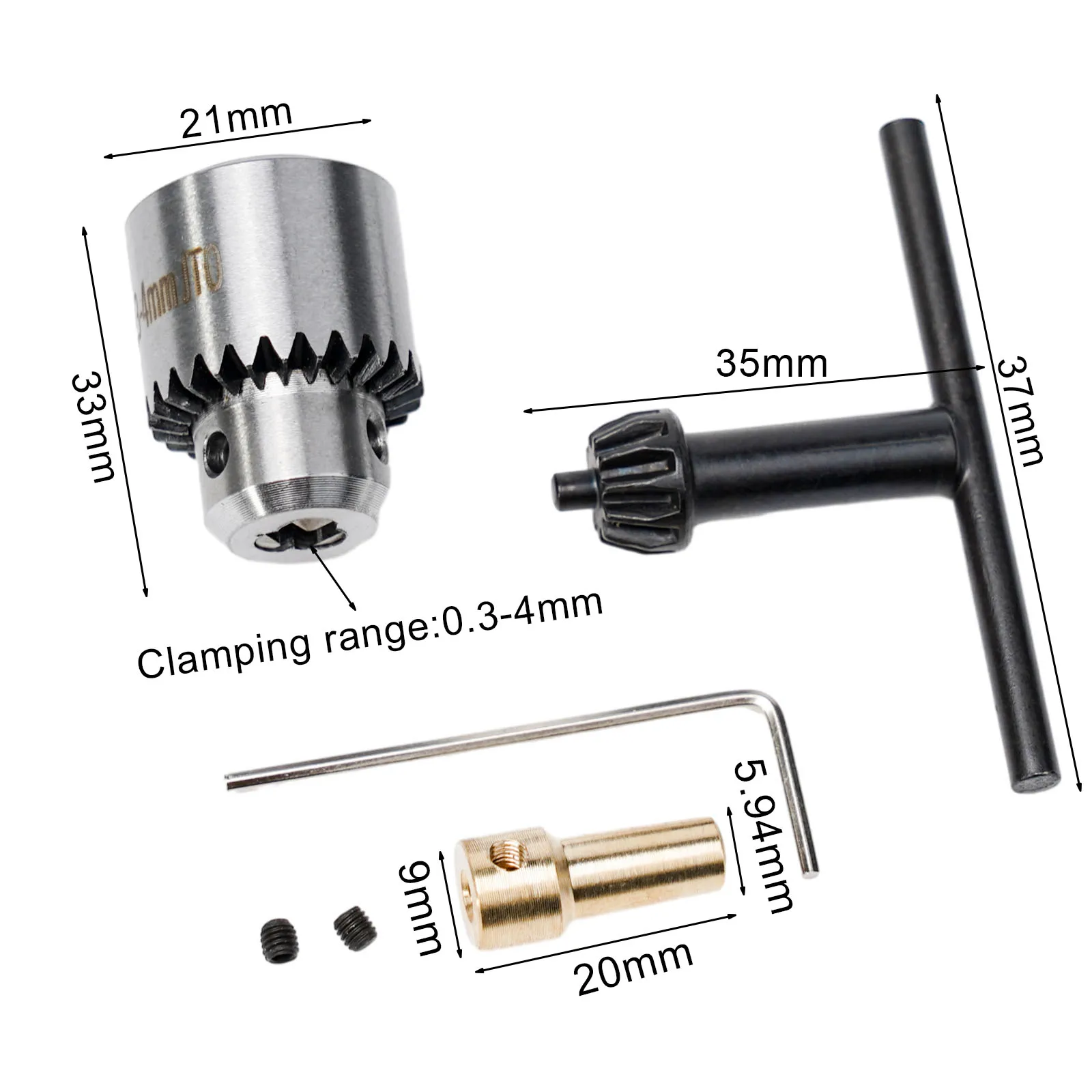JT0 Taper The Biggest Drill Chuck Strong 4Pcs Set Connector High Precision Screw Metal New Strong Resistance