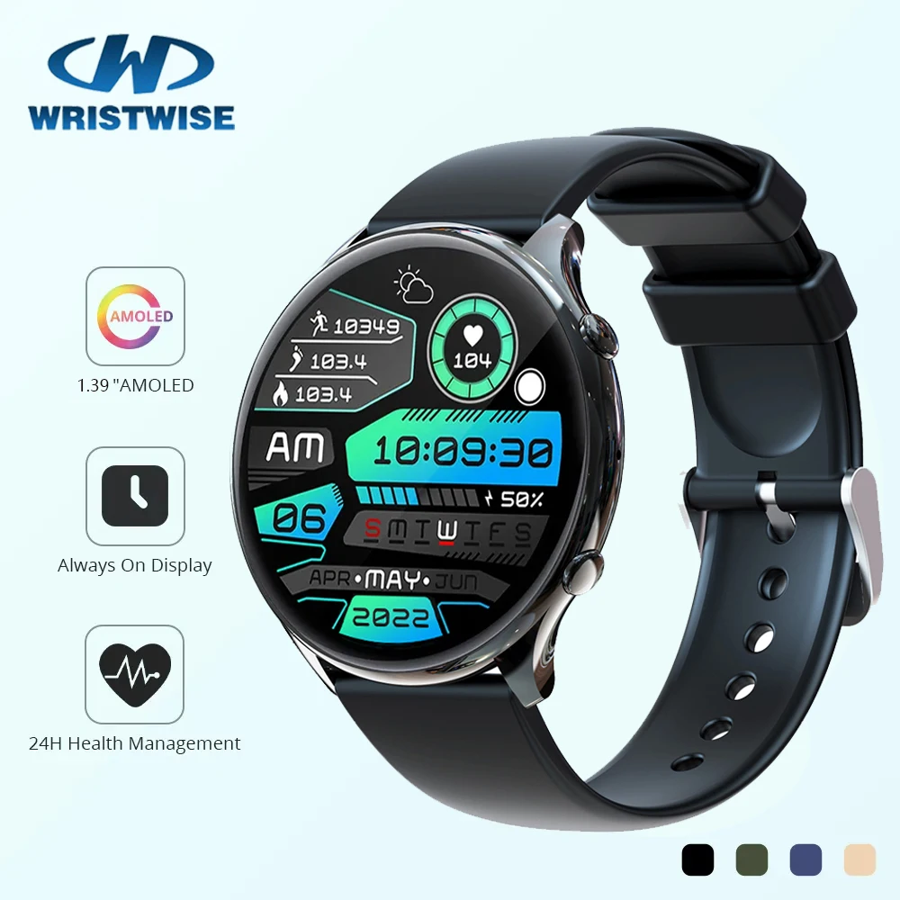 

Bluetooth Call Heart Monitor Smartwatch 1.39 Inch AMOLED Display 120 Sports Modes Sports Fitness Tracker Always On Display S