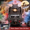 1:64 Retro Steam Rc Train Simulation High Speed Remote Control Train Parking Lot Children Boy Electric Track Toy Nostalgic Model 3