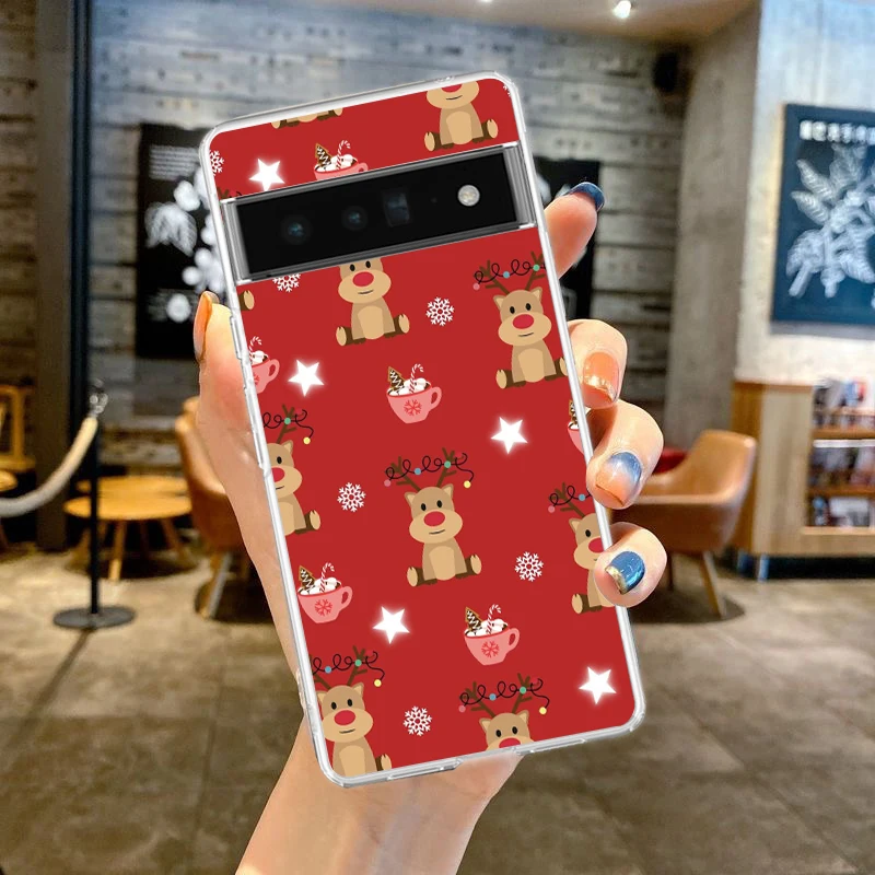 Cartoon Christmas Soft TPU Clear Phone Case Cover