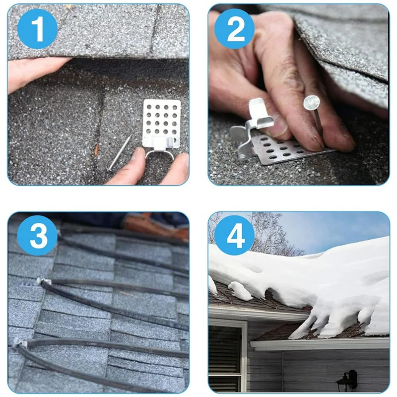 A33Z-지붕 제빙 케이블 클립, 100팩 알루미늄 지붕 클립, 금속 클립, 열 케이블 지붕 클립, 제빙 케이블 클램프