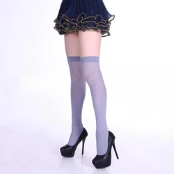 Vibrant Neon Thigh High Socks for Women - Sexy Evening Party Wear in Orange and Yellow (GRAY)