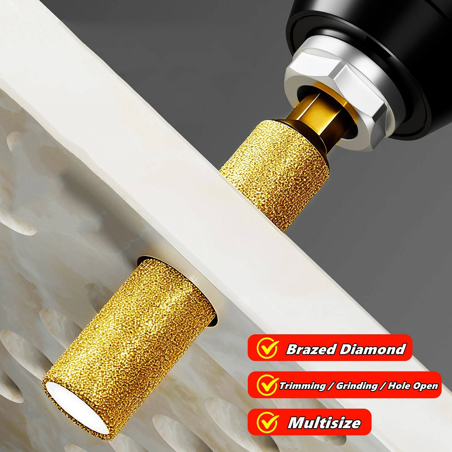 Diamond Brazed Drill Bit Set for Granite, Ceramic, Marble, Tile, and Stone