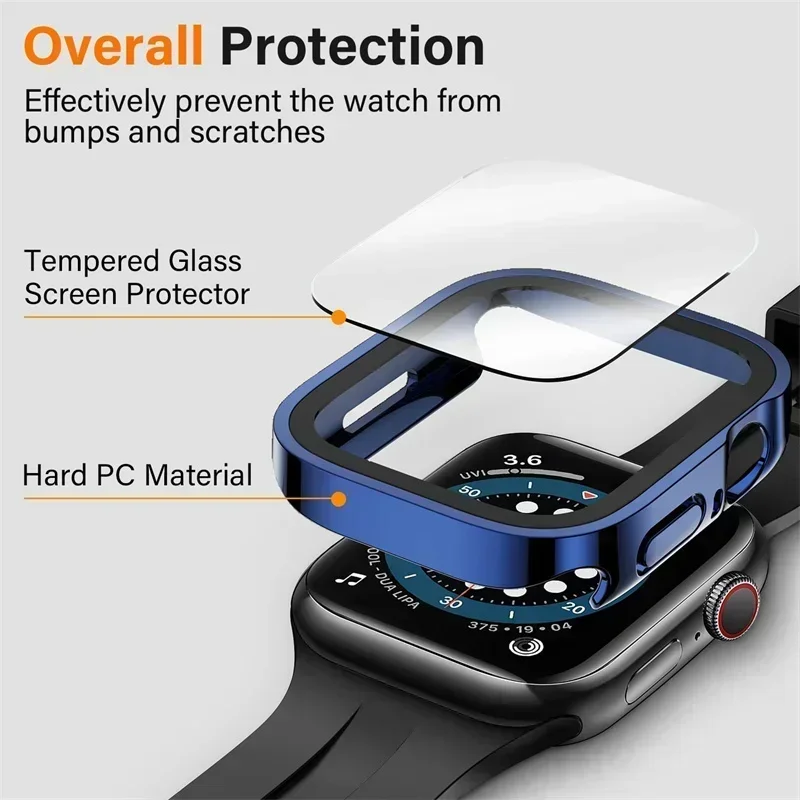 Abdeckung für Apple Watch 10 Gehäuse 46 mm 42 mm 45 mm 41-44-40 mm Displayschutzfolie aus gehärtetem Glas Serie 7 8 9 SE 5 Apple Watch-Zubehör – Detail 12