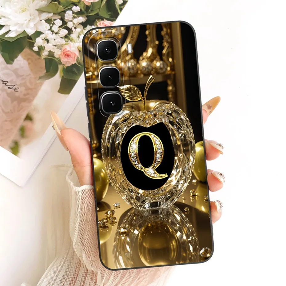 Stylish Initial Letter Shockproof Soft Silicone Phone Case