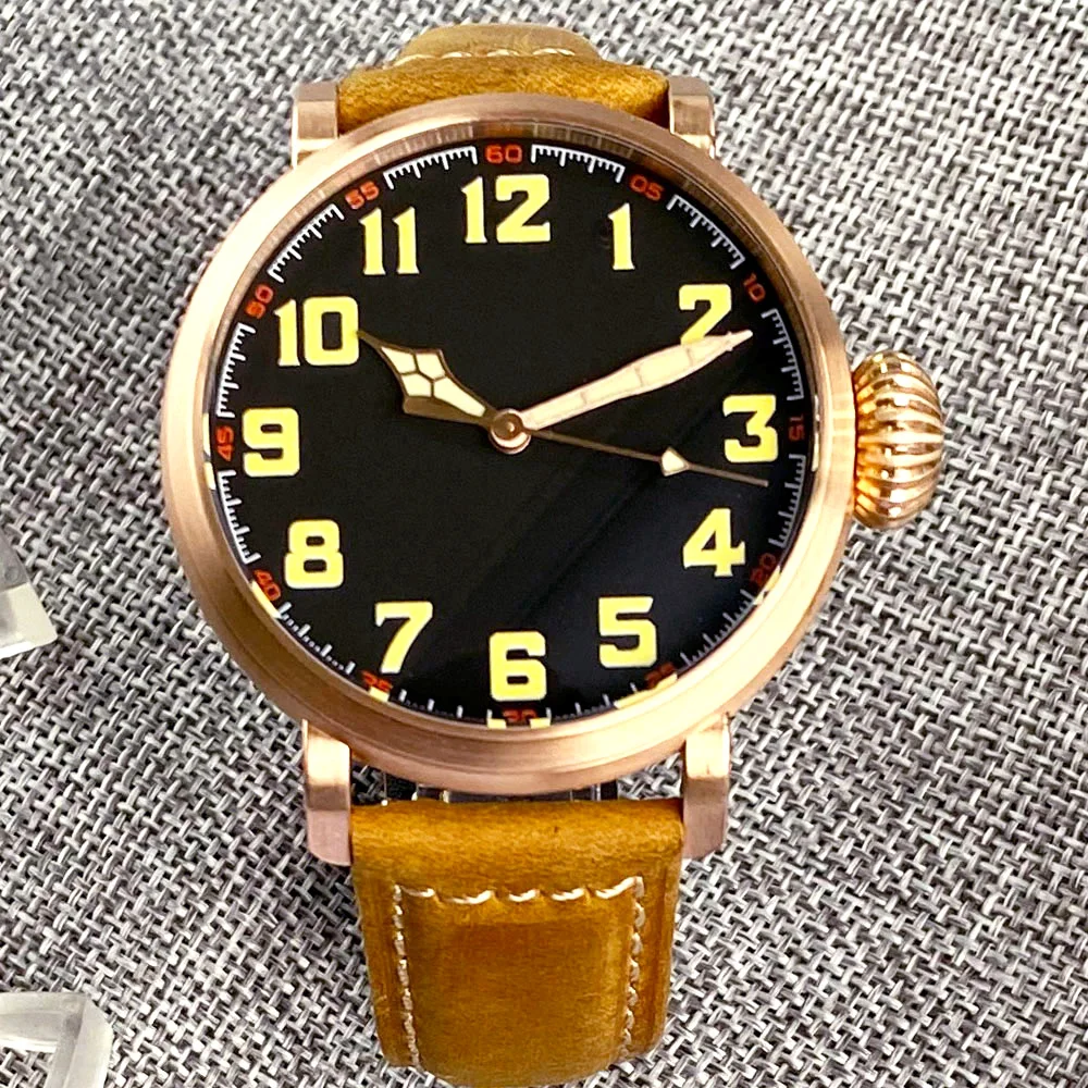 Tandorio Cusn8 Real Bronze Pt5000 Nh35A Orologio Automatico Per Uomo Vintage Pilot Waterproof 10Bar Diver Clock 47Mm Sapphire Lume