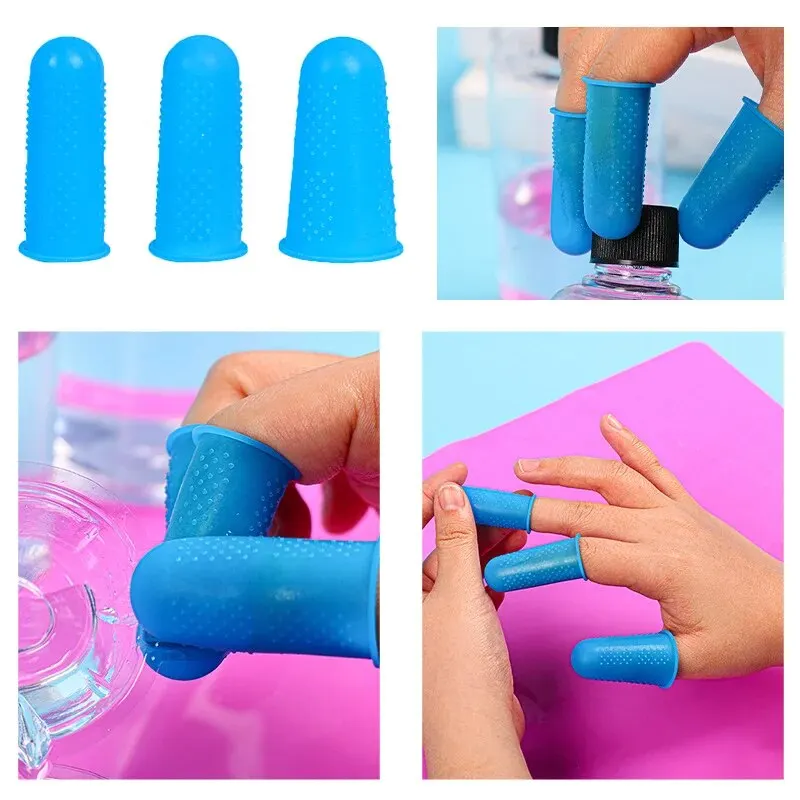 Finger Protector 3pcs Silicone Finger Protector Sleeve Cover Anti-cut Heat Resistant Cooking Kitchen Tools
