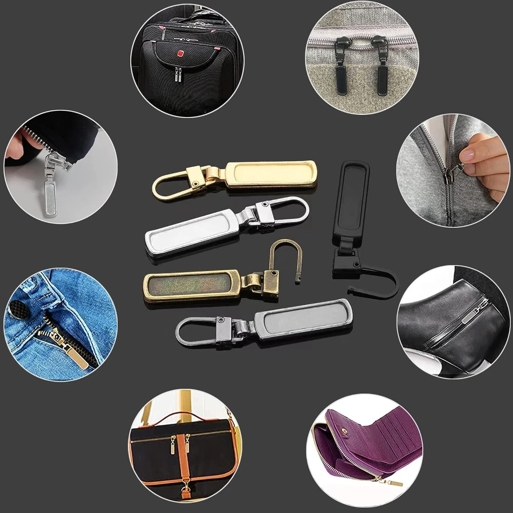 GORGECRAFT 10PCS Tiretti per Cerniere di Ricambio Kit di Riparazione per Cerniere In Nylon Universale Cursore per Cerniere Linguetta per Cerniere Fissatore per Cerniere Cerniera In Metallo Corda, Nero
