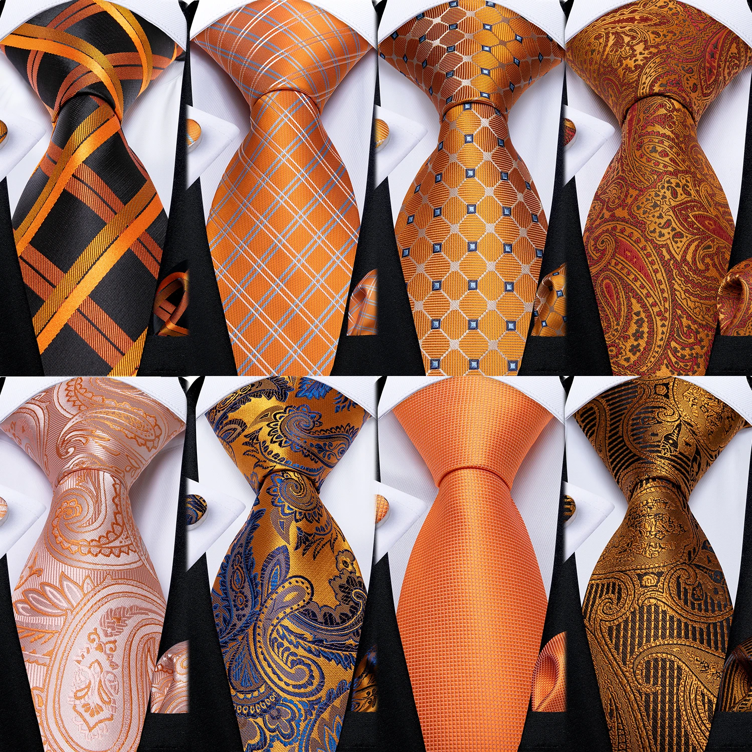 DiBanGu corbatas de seda para hombre, corbatas de 2018 CM de Color naranja para negocios, de boda, corbata de cuello, 12 estilos, novedad de 8,5| Corbatas y pañuelos de hombres| - AliExpress