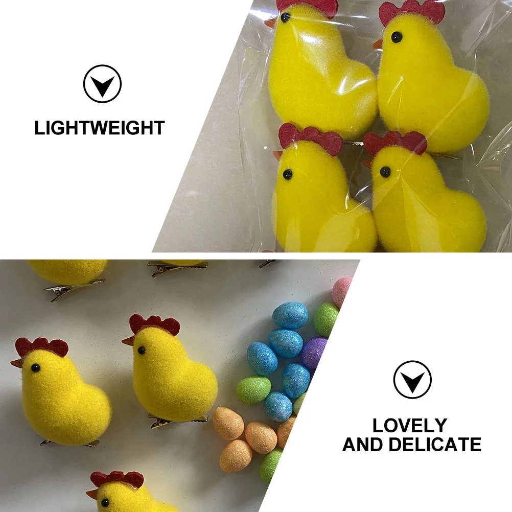 12pcs Easter Chicks Hair Clip Kid Cartoon Hairpin Decorative Barrettes (Yellow)