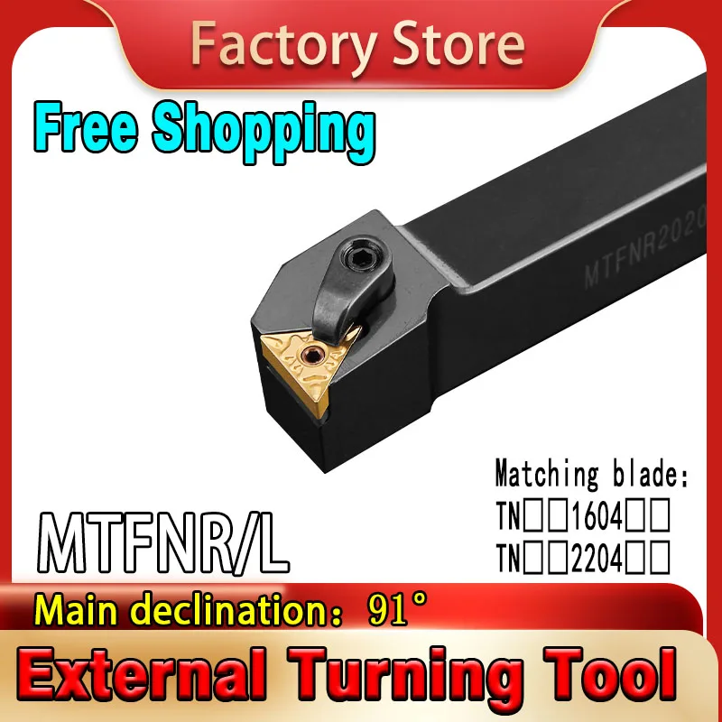 

1pc MTFNR2020 MTFNR1616 MTFNR2525 Cylindrical external turning tool holder Lathe bar CNC tool holder for TN1604 CNC lathe inser