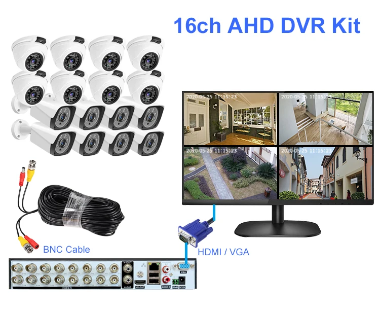 Система видеонаблюдения, 16 каналов, 2 МП, 1080P, 5 Мп | AliExpress
