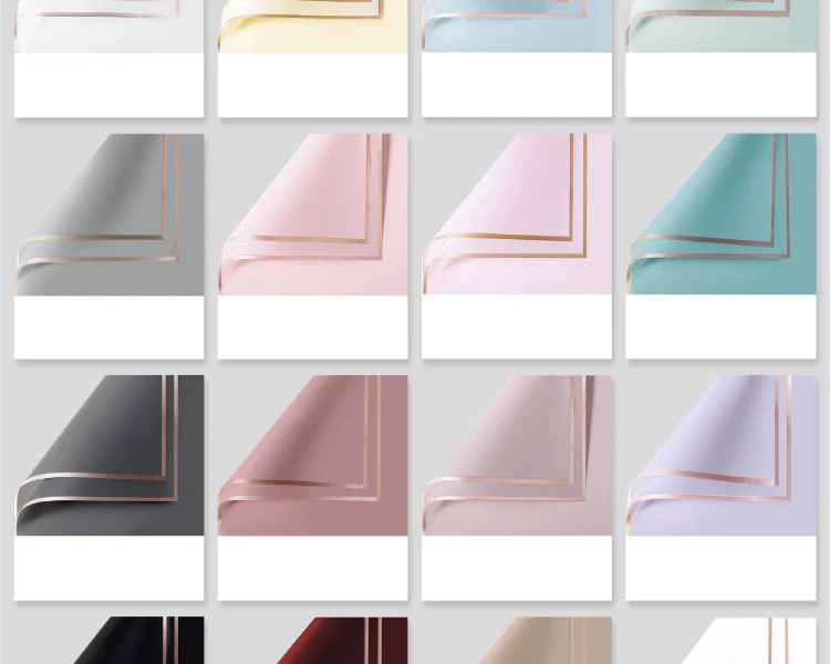 20pcs/lot Golden Border Rose Floral Wrapping Paper Korean Style Semitranparent Gift Wrap Florist Flower Bouquet Wrapping Paper