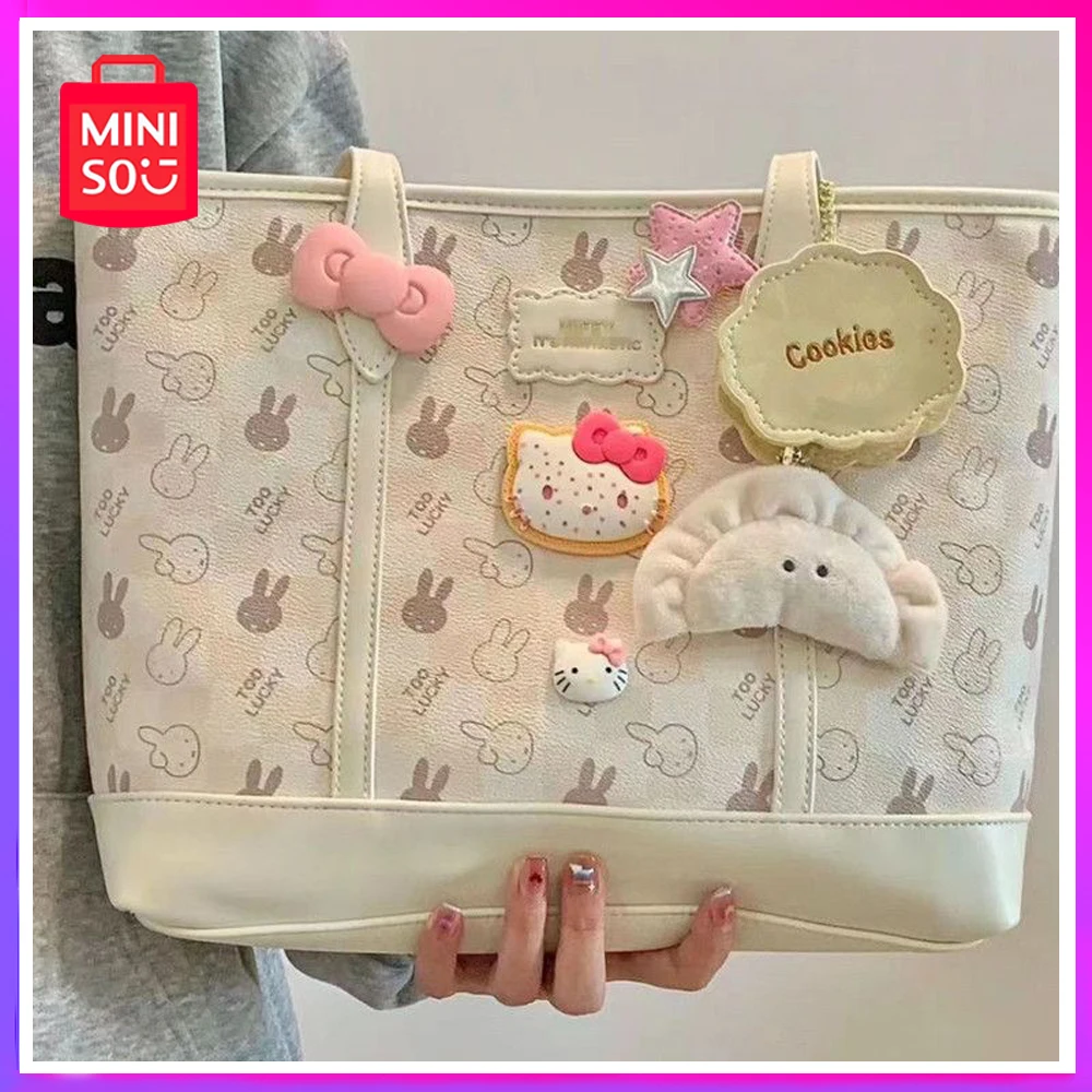 

Miniso Sanrio, Hello Kitty 2024 новая сумка через плечо, женская сумка для путешествий, Студенческая сумка-тоут среднего века для подростков, Рождественский подарок на день рождения