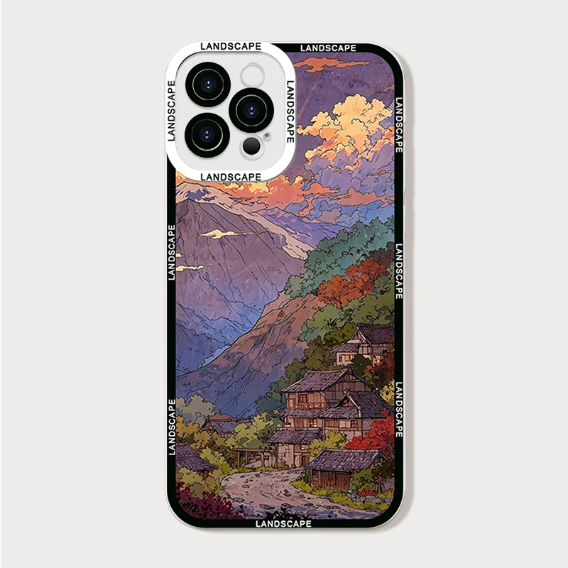 Japanese Anime Landscape Artistic Scenery Clear Phone Case
