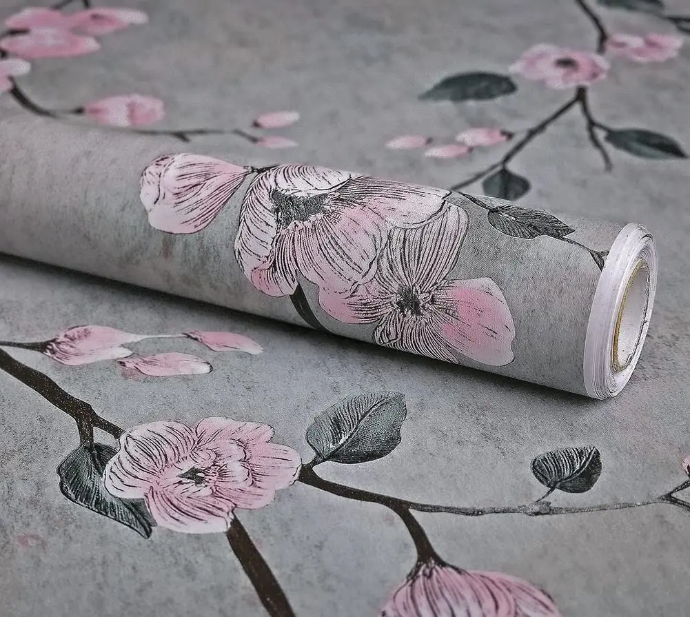 Wollzo Pink Flower Self Adhesive Wallpaper  45 x 500 cm Multicolor   Amazonin Home Improvement