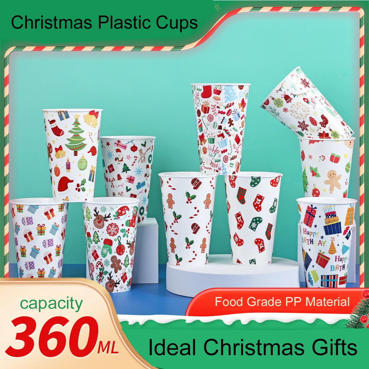 Christmas Party Cups, Reusable Christmas Party Cups, Christmas