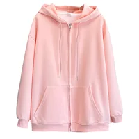 XXXXL Fashion Plus Size Women's Hoodies Oversized Autumn New Simple Solid Color Hooded Sweatshirt And Zipper Style Top