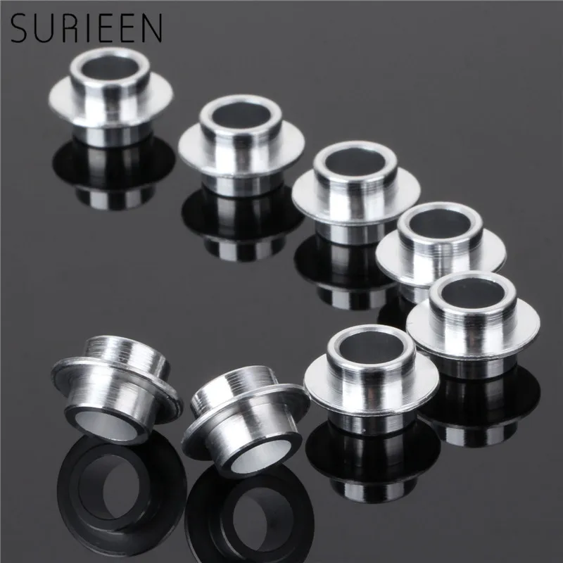 SURIEEN 8Pcs/Lot Aluminium Skate Bearing Spacers Skate Wheel Replacement Bearing Bushing For Roller Skates Skating Parts Silver