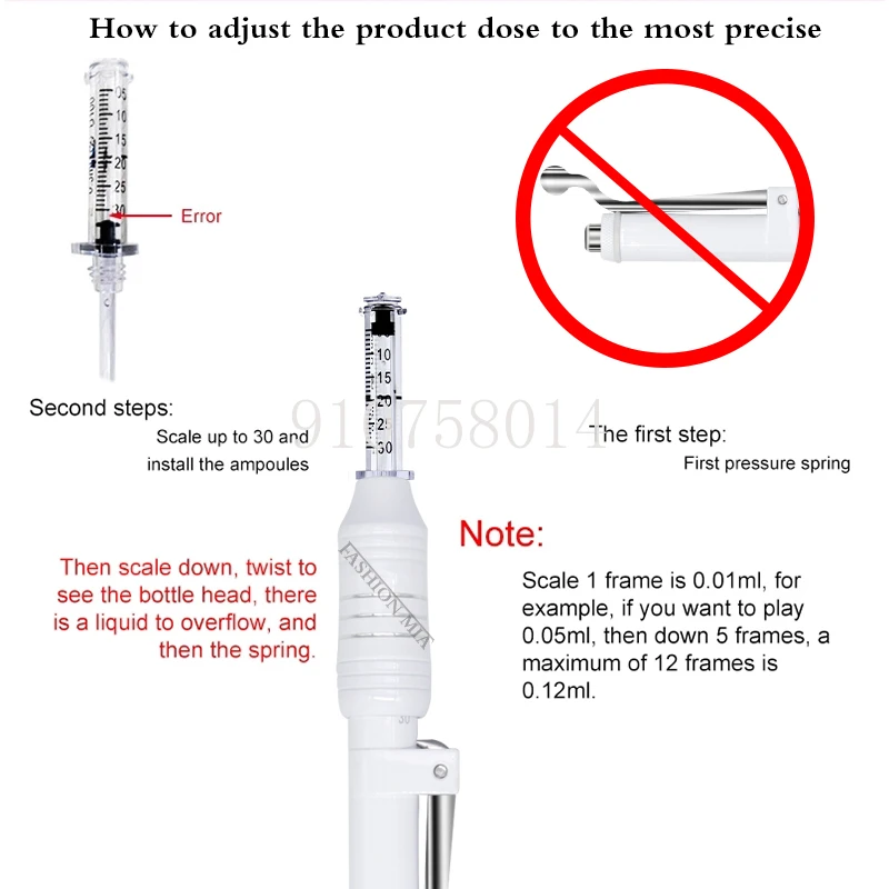 0.3ml White Hyaluronic Acid Pen Massage Atomizer for Anti-Wrinkle Rejuvenation Lip Lifting Lip Free Print
