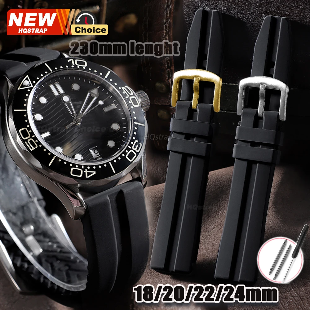 Enhanced Sports Silicone Watch Band - Extended Length Rubber Strap