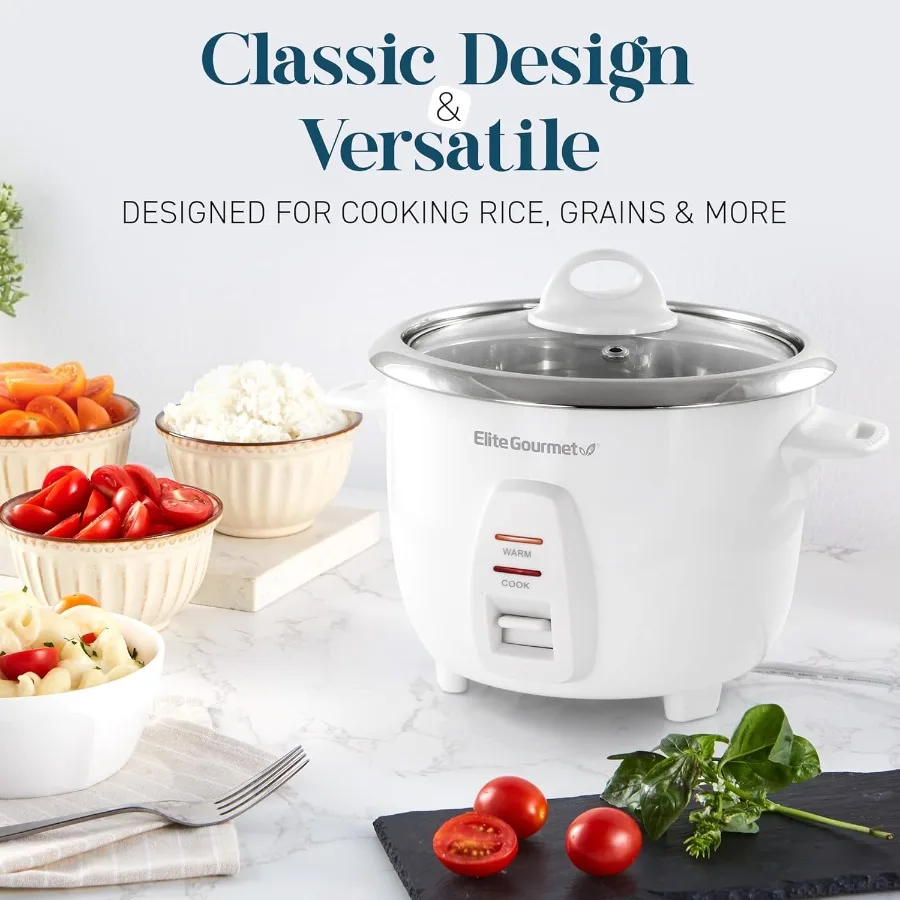ERC- Electric Rice Cooker with Stainless Steel Inner Pot for Cooking Soups Stews Grains and Cereals Keeps Food Warm 20-Cup