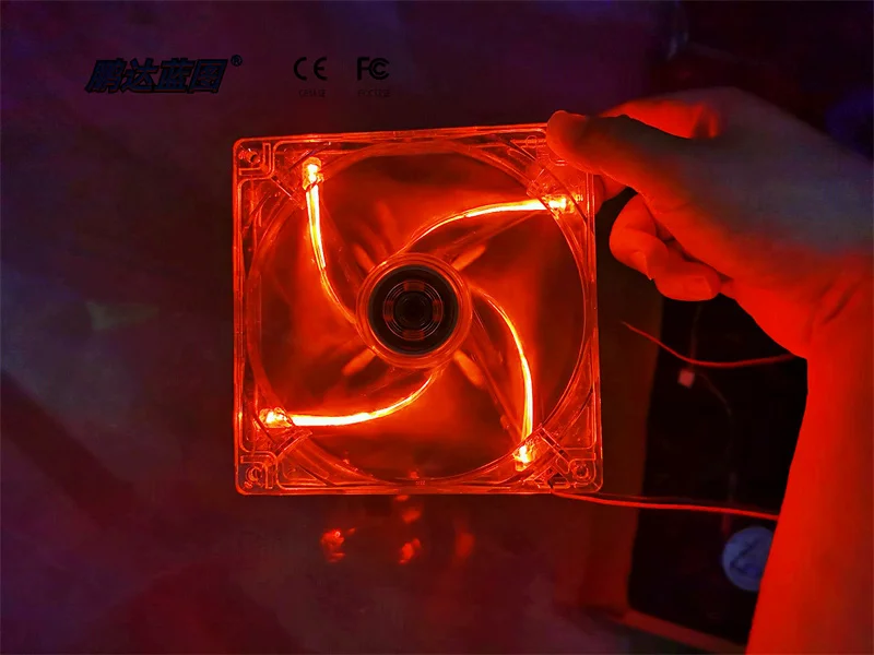 Luminous LED Transparent Computer Case Power Supply Cooling Fan 140*140*25MM 14cm 12V