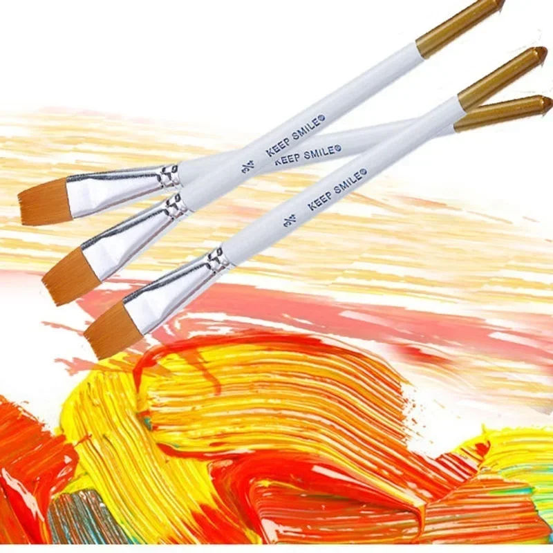 6pcs/set Painting Brush Oil Paint Nylon Hair Water Color Acrylics Art Set Supplies Oil Painting Brushes School Stationery