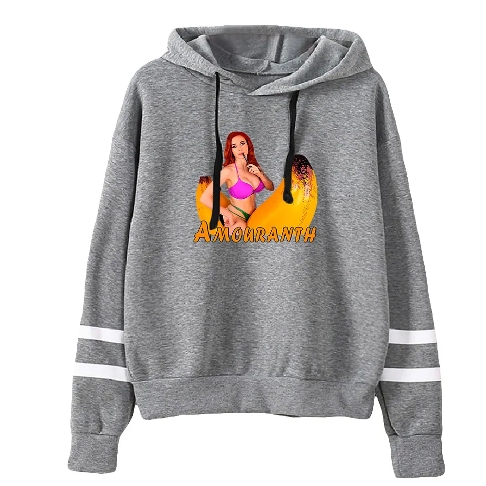 Amouranth Merch Unisex Pocketless Parallel Bars Sleeves Sweatshirts Men Women Hoodie Young Youtuber Fashion Clothes