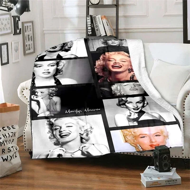 Marilyn Monroe Pattern Baby Blanket Cartoon Vintage Fashion Printed Throw Blankets Daily for Beds Soft Comfortable Birthday Gift 6