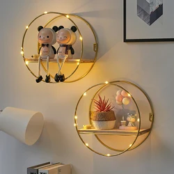 Dining Room Wall Decorative Wall Hangings Punch-Free Home Bedroom Wall Stickers Nordic Wall Storage Rack Iron