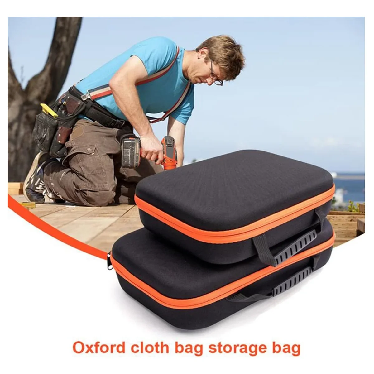 Electric Drill Tool Bag Electric Screwdriver Bag Shockproof Hardware Organizer Multi-Purpose Drill Tool Carrying Case 6