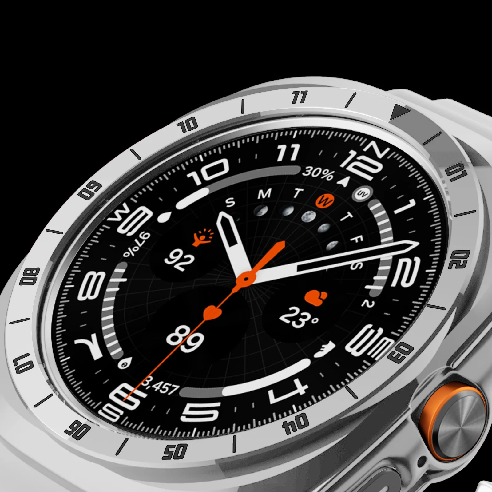 Samsung Galaxy Watch Ultra 2 Protective Bumper Shell with Bezel Scale and Hard Case