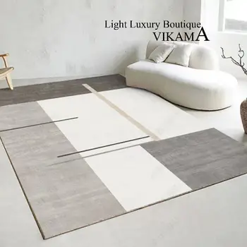 VIKAMA Japanese Style Wabi-Sabi Style Crystal Pile Carpet Living Room Bedroom Sofa Side Non-slip Warm Foot Mat Washable Rug