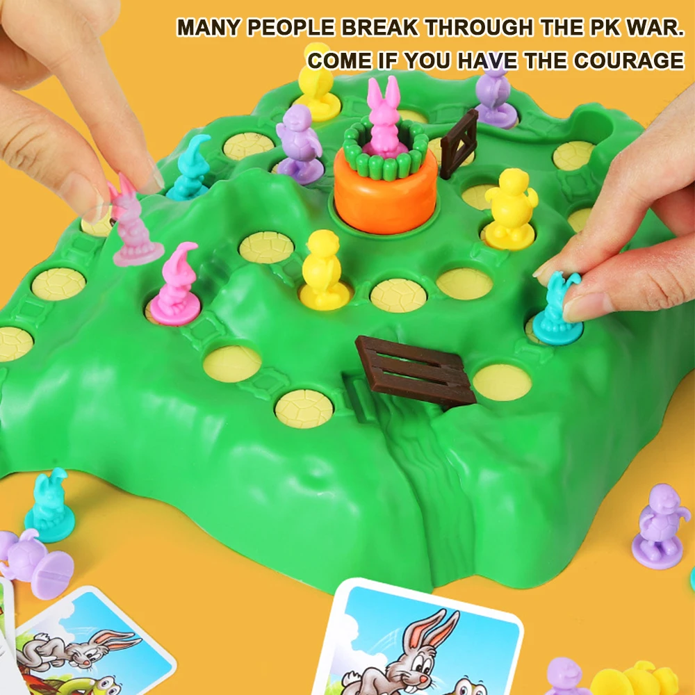 Carrot Rabbit Trap Table Board Defend Game Challenge Parent-Child Family Party Interactive Educational Puzzle Toy Gift board game,board game toy